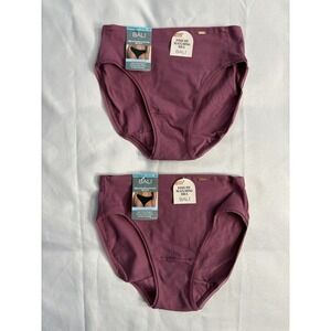 NEW Bali Breathable Cotton Hi-Cut Panty Mauve DFLEHC Women's Size Small 2 Pair